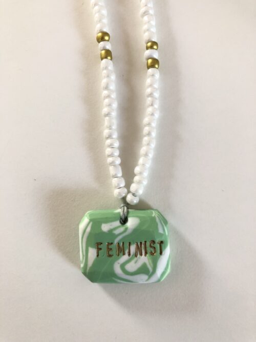 FEMINIST (green tie & dye)